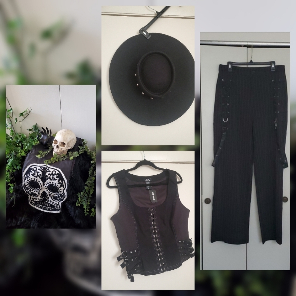 *NWT* Social Collision Black Hook & Eye Sleeveless Tank Top with Buckle Details - Picture 14 of 16